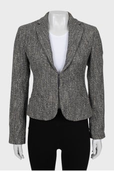 Gray jacket with patch pockets