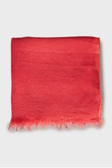 Pink scarf with fringe