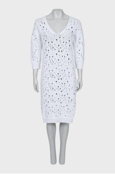 Knitted dress with slits