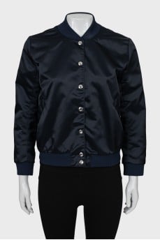 Blue bomber jacket with buttons