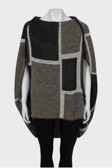 Poncho in a checkered print
