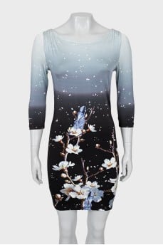 Wrap dress with 3/4 sleeves