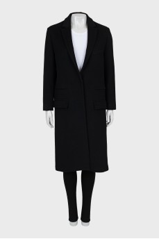 Single-breasted coat with hooks