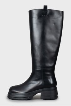 Black boots with a massive sole