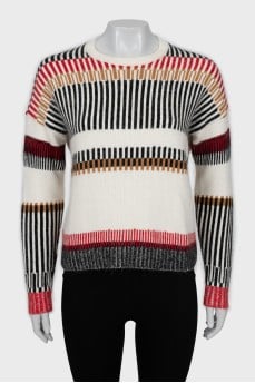 Cropped sweater with print
