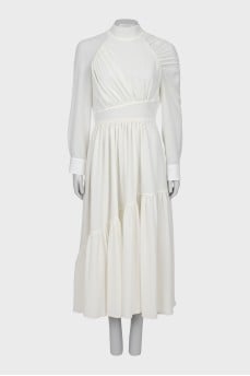 White Draped Maxi Dress