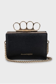 Leather bag-wallet with logo