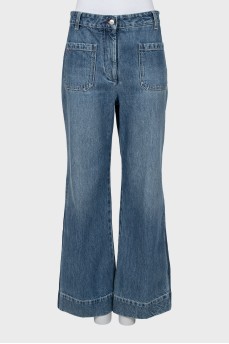 Palazzo jeans with patch pockets
