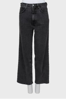 Black jeans wide leg fit