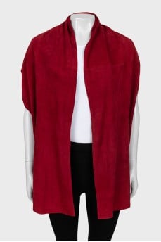 Red suede vest