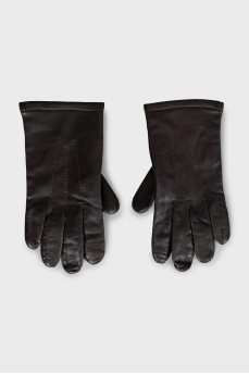 Brown leather gloves