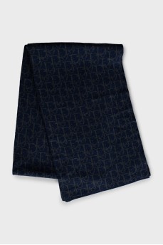 Two-tone printed wool scarf