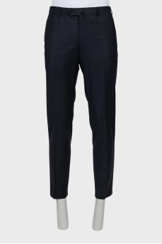 Men's blue wool trousers
