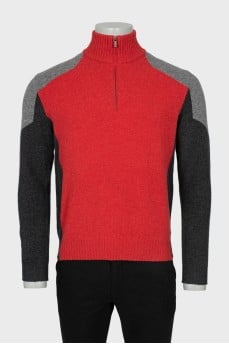 Men's wool zip sweater