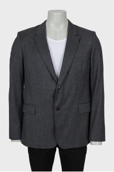 Men's single-breasted wool jacket