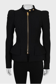 Fitted jacket with accent shoulders