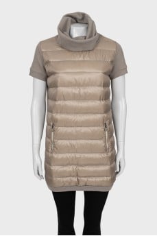 Quilted vest with a high neck