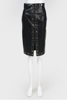 Leather pencil skirt