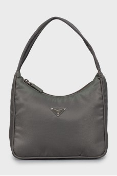Textile shoulder bag with logo