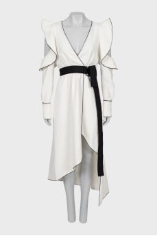 Black and white wrap dress