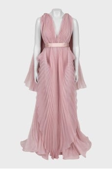 Pleated Maxi Dress With Tag
