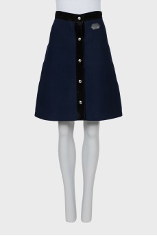 A-line skirt with suede inserts