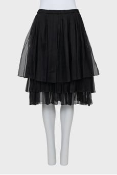 Tiered silk skirt