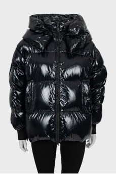 Quilted down jacket in dark blue