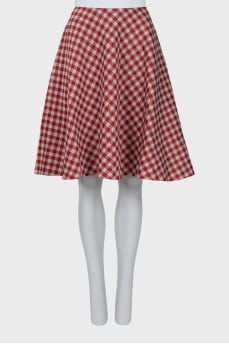 Checkered loose fit skirt
