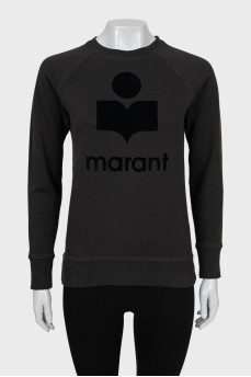 Grey sweatshirt with relief print