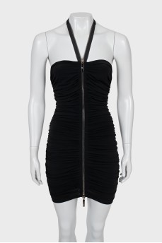 Mini Dress with Draped Zip