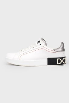 White leather sneakers