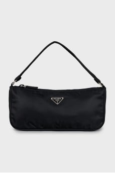 Textile shoulder bag with logo