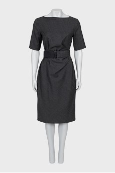 Wool dress with a small print