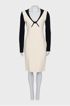 Black and white fitted dress