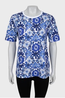 Straight T-shirt with floral print