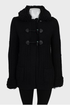 Cashmere cardigan with cranks