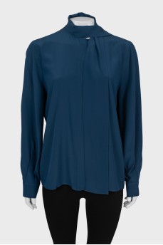 Long sleeve blouse with tie