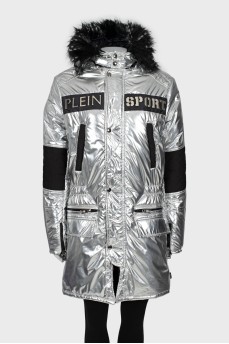 Silver Jacket with Metallic Logo