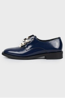 Patent blue shoes