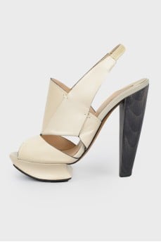 Dairy leather sandals