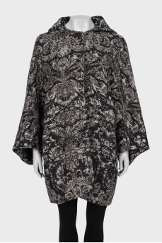 Loose-fitting coat with print