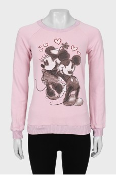 Pink sweatshirt with print