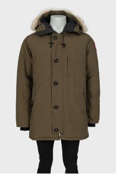 Men's Khaki Parka with Fur