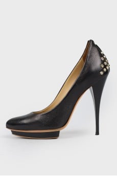 Black spiked shoes