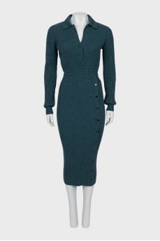 Ribbed wool and cashmere dress