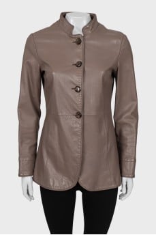 Brown leather jacket