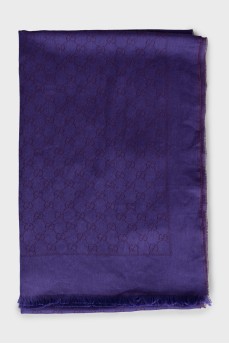 Purple scarf with signature print