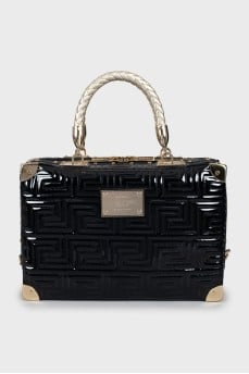 Rectangular bag with woven handles