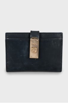 Black leather cardholder